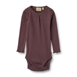 Modal Rib-Langarm-Body Lotta Fudge von Wheat