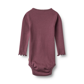 Langarm Body Regitze Eggplant Violett von Wheat