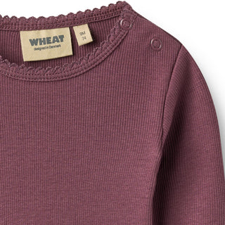 Langarm Body Regitze Eggplant Violett von Wheat