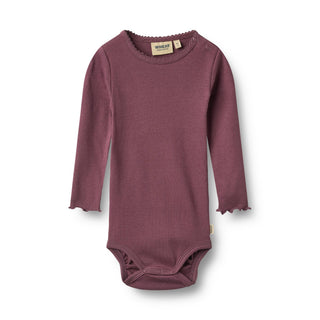 Langarm Body Regitze Eggplant Violett von Wheat