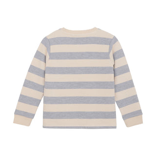 Sweatshirt Medium Grey Melange Grau-Beige gestreift von Daily7Kids