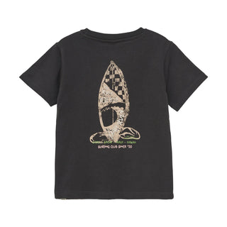 T-Shirt Schwarz mit Surfbrettprint von Daily7Kids