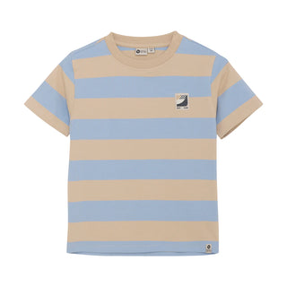 T-Shirt Ashley Blue Beige-Blau gestreift von Daily7Kids