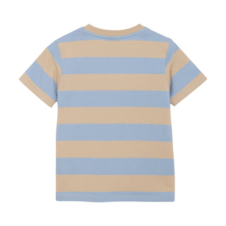 T-Shirt Ashley Blue Beige-Blau gestreift von Daily7Kids