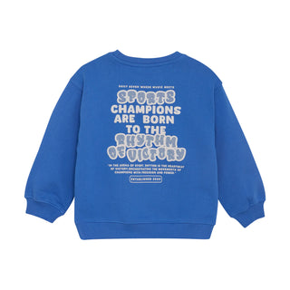 PULLOVER KNALLIG BLAU MIT RÜCKENPRINT VON DAILY7KIDS
