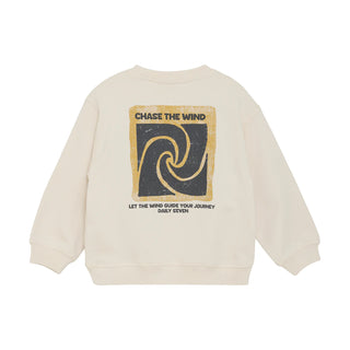Sweater Beige mit schwarzem Rückenprint von Daily7Kids