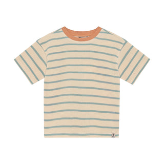 T-Shirt Sandschell Beige-Türkis gestreift von Daily7Kids