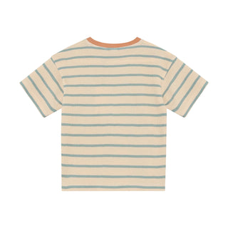 T-Shirt Sandschell Beige-Türkis gestreift von Daily7Kids