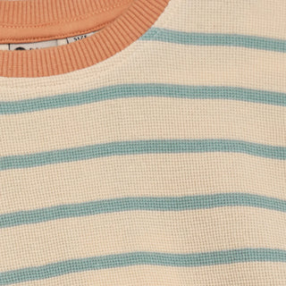 T-Shirt Sandschell Beige-Türkis gestreift von Daily7Kids