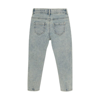 Jeans Denim blau mit blauen Herzen von Daily7Kids