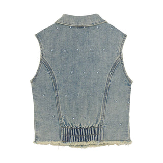 Jeans Gilet Denim blau mit blauen Herzen von Daily7Kids