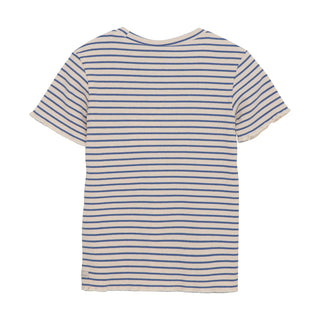 T-Shirt Blau-Beige gestreift von Daily7Kids