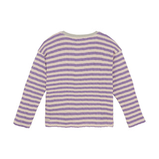 LANGARMSHIRT VIOLETT-BEIGE MIT LOCHMUSTER VON DAILY7KIDS