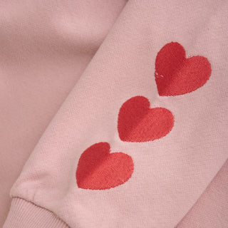 Sweater Rosa mit Herzstickerei von Daily7Kids