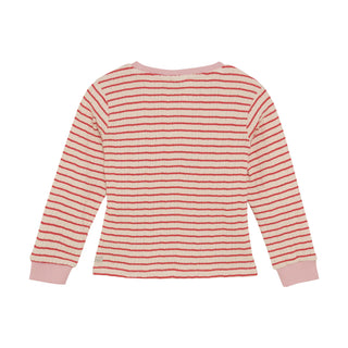 LANGARMSHIRT ROT-BEIGE MIT LOCHMUSTER VON DAILY7KIDS