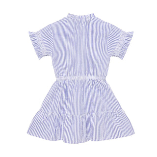 Baumwoll Kleid Lolite Blau-Weiss gestreift von Daily7Kids