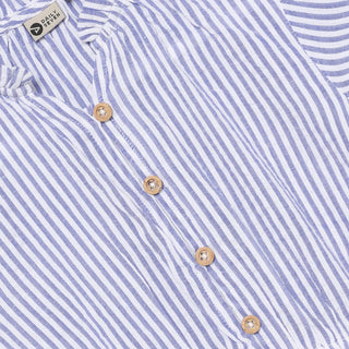 Baumwoll Kleid Lolite Blau-Weiss gestreift von Daily7Kids