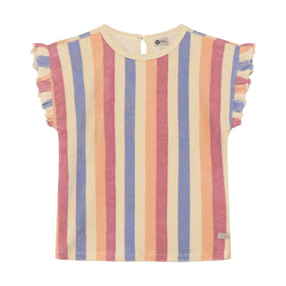 Terry Shirt Beige-Bunt gestreift von Daily7Kids