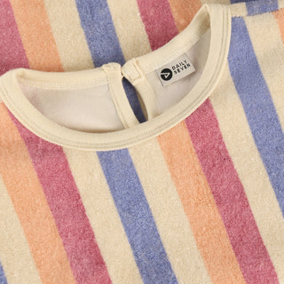 Terry Shirt Beige-Bunt gestreift von Daily7Kids