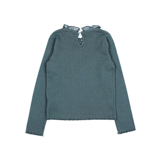 Ruffle Langarmshirt Harbour Blau von Búho Barcelona