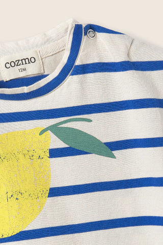 Baby T-Shirt Aran Ivory mit Lemon von Cozmo