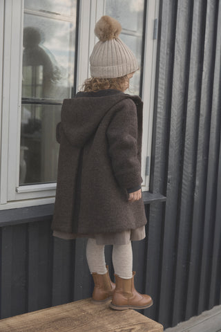 Merinowolle Mantel Brown Melange von Huttelihut