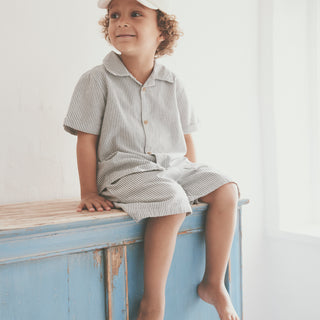 Kurze Baumwollhose Bering Sea gestreift für Kinder von Huttelihut