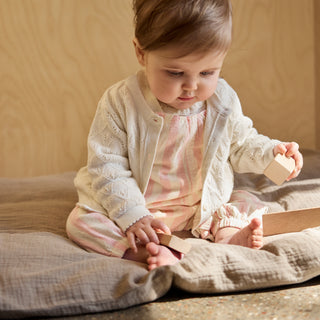 Strickjacke White Swan Weiss von Minymo