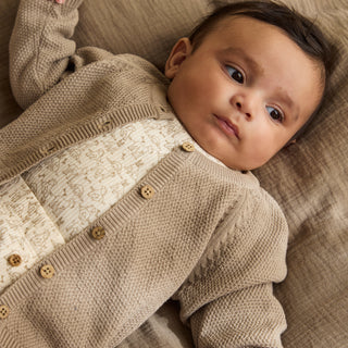 Strickjacke Crockery Sand von Minymo