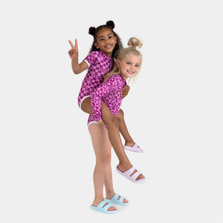 UV Badeanzug Kurzarm Checkered Vacay Fuchsia Violet von Beach & Bandits