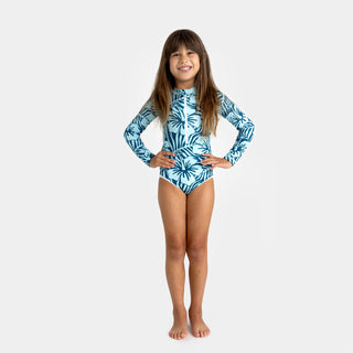 UV Badeanzug langarm Tropical Hibiscus Blue von Beach & Bandits