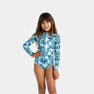 UV Badeanzug langarm Tropical Hibiscus Blue von Beach & Bandits