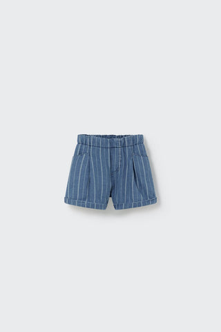 Baby Bermuda Shorts Roy Jeansblau gestreift von Cozmo