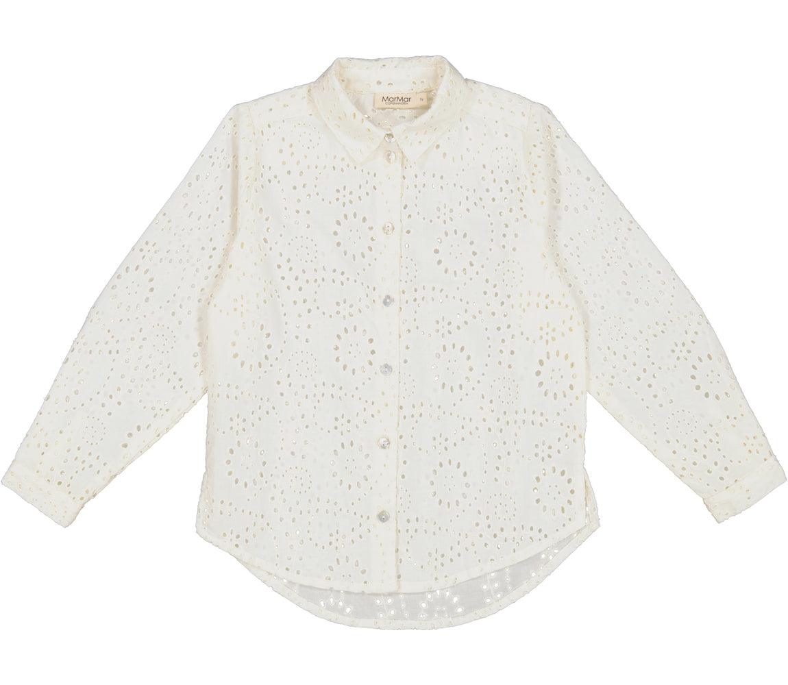 Bluse mit Stickerei in Creme von MarMar Copenhagen