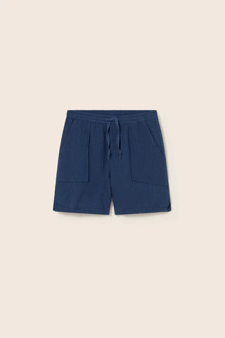 Musselin-Shorts Cove Navy Blau von Cozmo