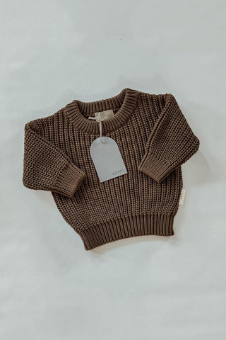 Chunky Knit Sweater Coffe von romi.