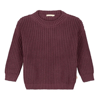Strickpullover Fig Aubergine für Kinder von Yuki