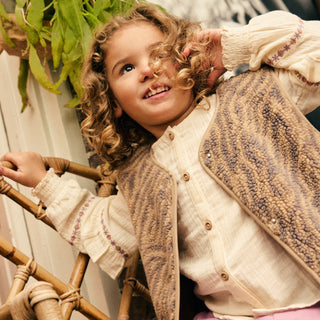 Teddy Gilet Braun mit Tigerprint von Daily7Kids