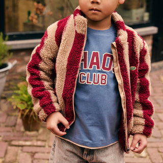 Teddy Jacket Rot gestreift von Daily7Kids