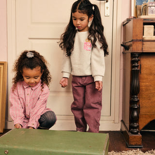 Jeans Barrel Fit Valerian Violett mit Herzstickerei von Daily7Kids