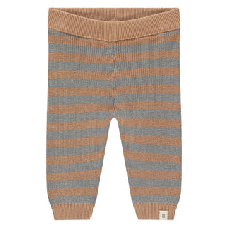 Baby Strickhose Grau-Braun gestreift von A Tiny Story