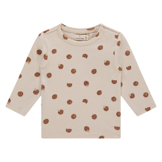 Modal Babyshirt Beige mit Cookieprint von A Tiny Story