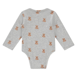 Modal Langarm Babybody Grau mit Bärenprint von A Tiny Story