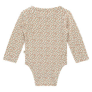 Modal Langarm Babybody Beige mit Blumenprint von A Tiny Story