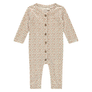 Modal Babystrampler Beige mit Blumenprint von A Tiny Story