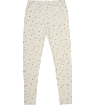 Bambus Langarm Pyjama Set Beige mit Erdbeerprint von Minymo