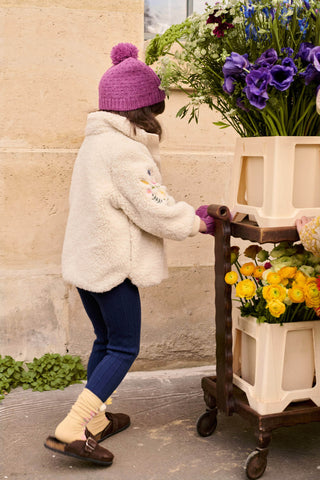 Teddy Jacke Rosinna Cream mit Handstickerei von Louise Misha