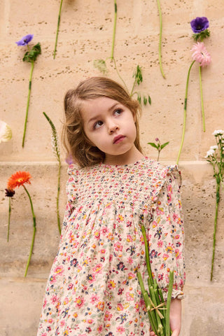 Langarm Kleid Saralou Cream Wild Flowers von Louise Misha