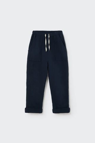 Musselinhose Iker für Kinder Navy Blau von Cozmo