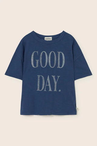 T-Shirt Jon Navy Blue "Good Day" von Cozmo